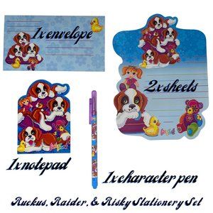 5 piece Vintage Lisa Frank Ruckus, Raider, & Risky St. Bernard Puppy Stationery